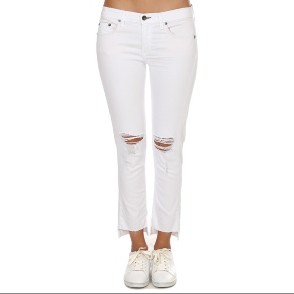 Rag and Bone White Distressed Capri Jeans sz 26 - Picture 4 of 5